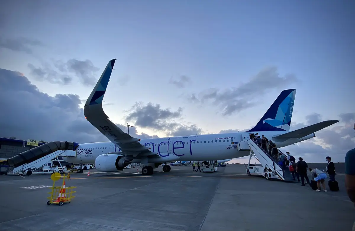 Passenger jet on the apron at Ponta Delgada airport